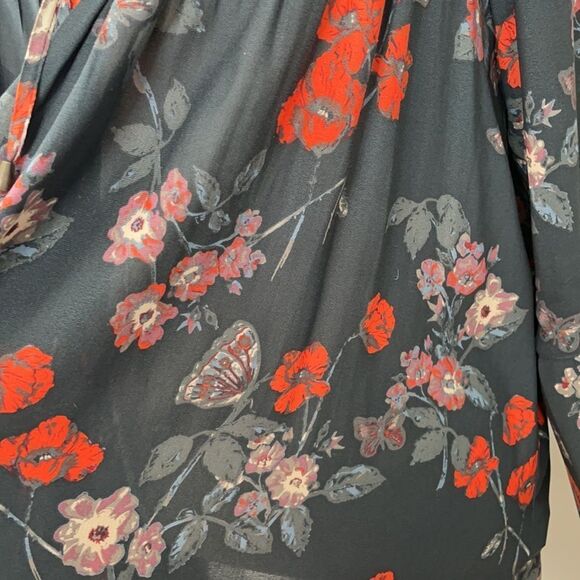 Free People Pebble Crepe So Fine Smocked Raw Hem Tunic Top. Size Small. - Picture 6 of 14